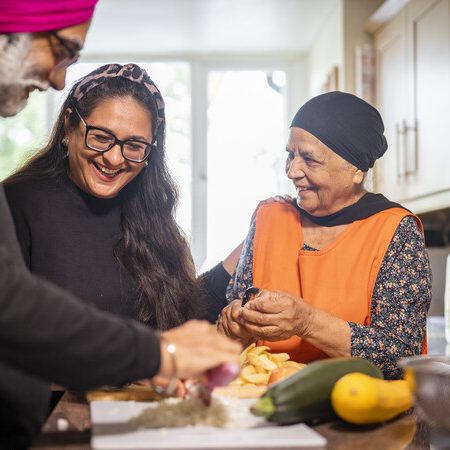 family preparing food