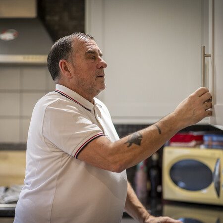 man in kitchen